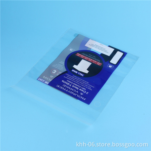 Plastic garment ziplock stand up bag with open window